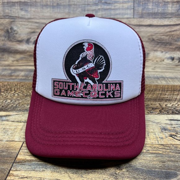 South Carolina Gamecocks Mens Trucker Hat Maroon Snapback Football Baseball Cap - Picture 2 of 8